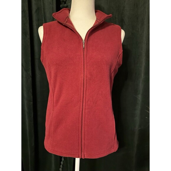 Rare Vintage LL Bean Red Fleece Vest New With Tags Womens Size Medium - Picture 1 of 14